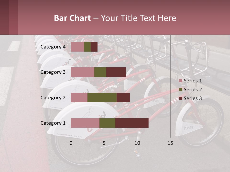 A Row Of Bikes Parked Next To Each Other PowerPoint Template