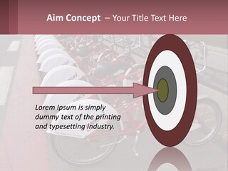 A Row Of Bikes Parked Next To Each Other PowerPoint Template