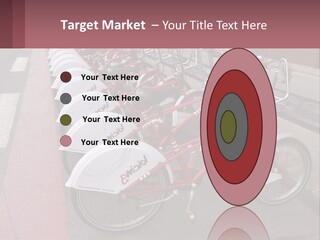 A Row Of Bikes Parked Next To Each Other PowerPoint Template