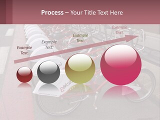 A Row Of Bikes Parked Next To Each Other PowerPoint Template
