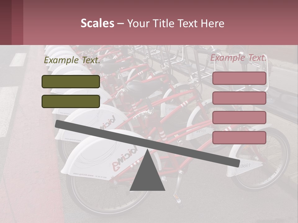 A Row Of Bikes Parked Next To Each Other PowerPoint Template