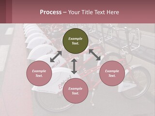 A Row Of Bikes Parked Next To Each Other PowerPoint Template
