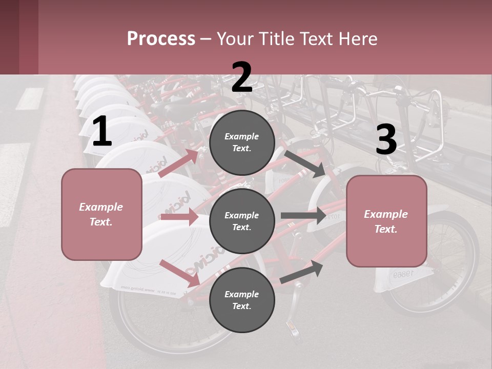 A Row Of Bikes Parked Next To Each Other PowerPoint Template