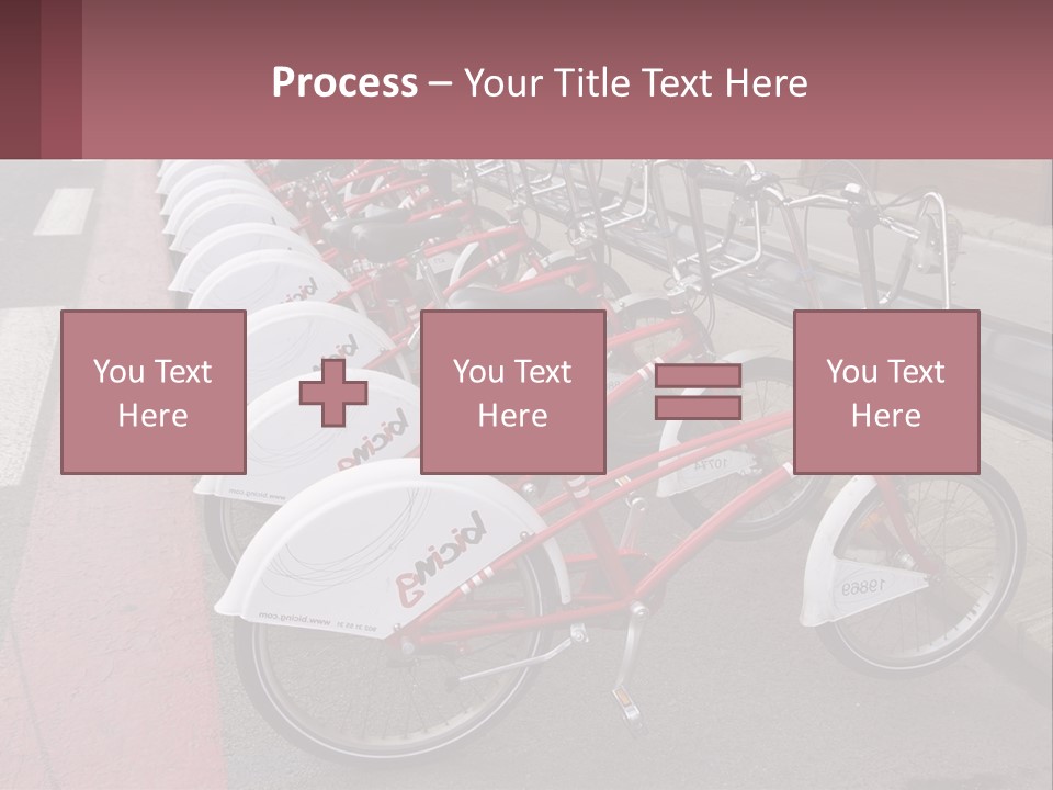 A Row Of Bikes Parked Next To Each Other PowerPoint Template