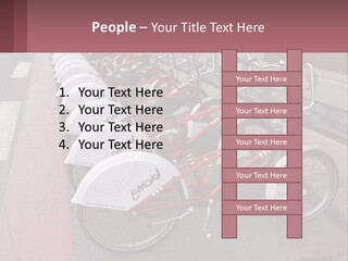 A Row Of Bikes Parked Next To Each Other PowerPoint Template