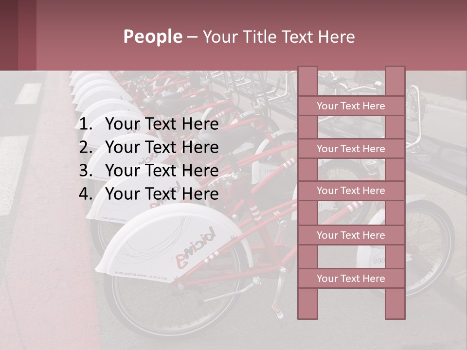 A Row Of Bikes Parked Next To Each Other PowerPoint Template