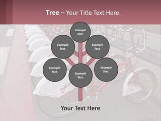 A Row Of Bikes Parked Next To Each Other PowerPoint Template