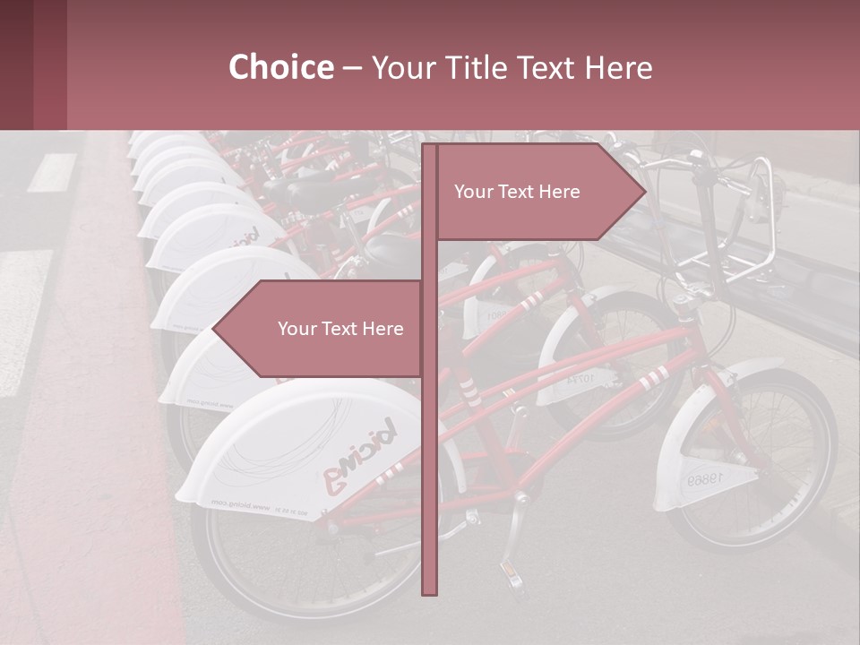 A Row Of Bikes Parked Next To Each Other PowerPoint Template