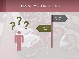 A Row Of Bikes Parked Next To Each Other PowerPoint Template