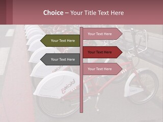 A Row Of Bikes Parked Next To Each Other PowerPoint Template