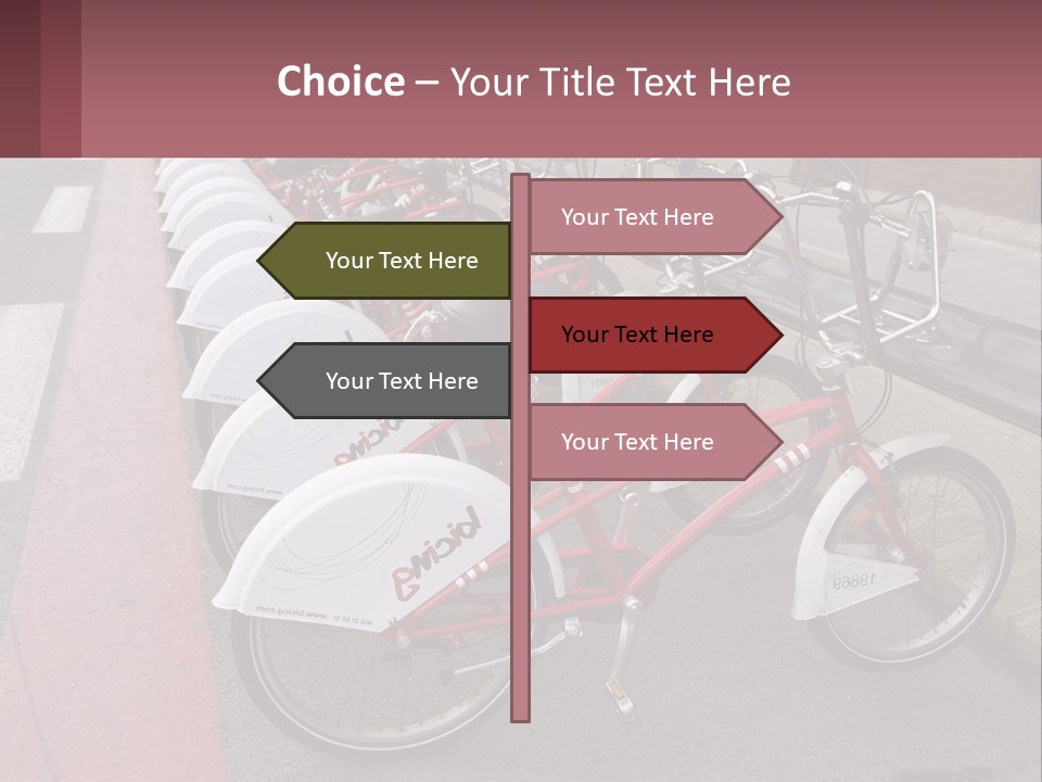 A Row Of Bikes Parked Next To Each Other PowerPoint Template