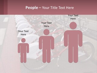 A Row Of Bikes Parked Next To Each Other PowerPoint Template