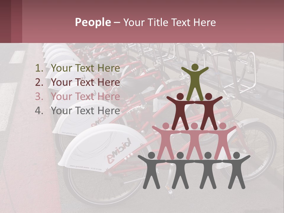 A Row Of Bikes Parked Next To Each Other PowerPoint Template