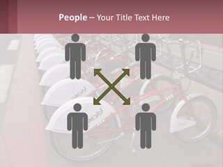 A Row Of Bikes Parked Next To Each Other PowerPoint Template