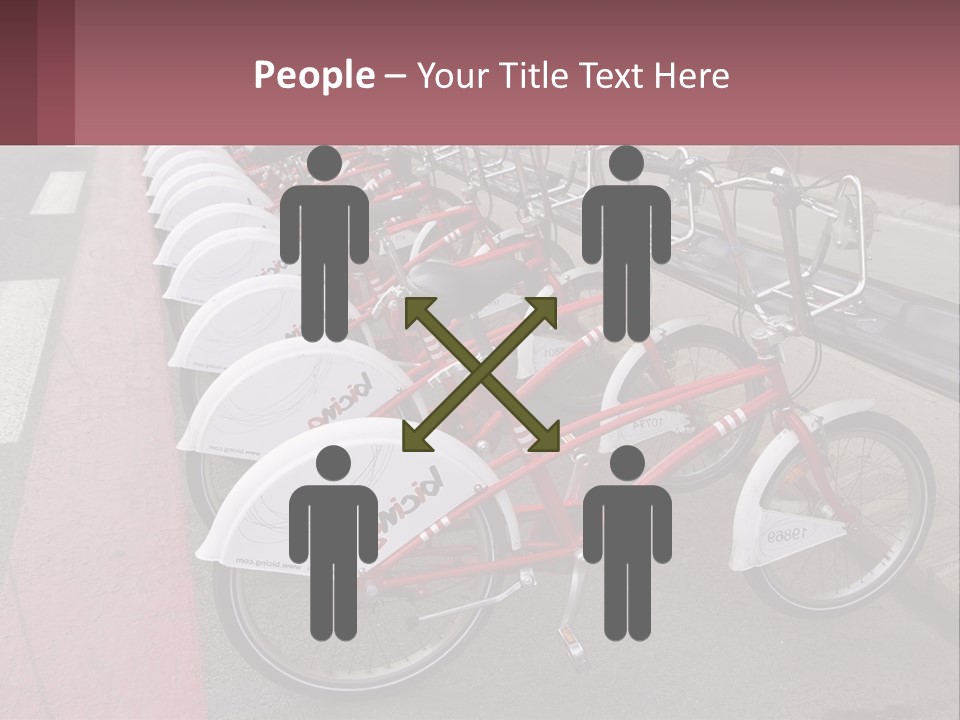 A Row Of Bikes Parked Next To Each Other PowerPoint Template