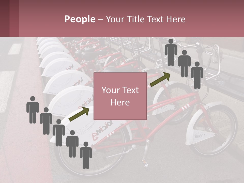 A Row Of Bikes Parked Next To Each Other PowerPoint Template