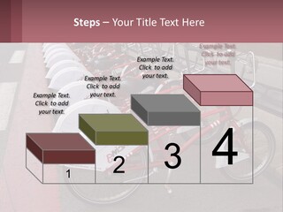 A Row Of Bikes Parked Next To Each Other PowerPoint Template