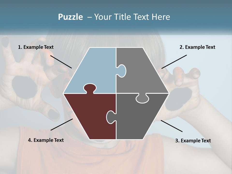 A Young Boy With A Tiger Face Painted On His Face PowerPoint Template