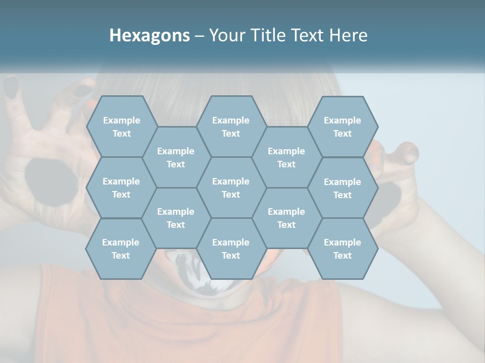 A Young Boy With A Tiger Face Painted On His Face PowerPoint Template