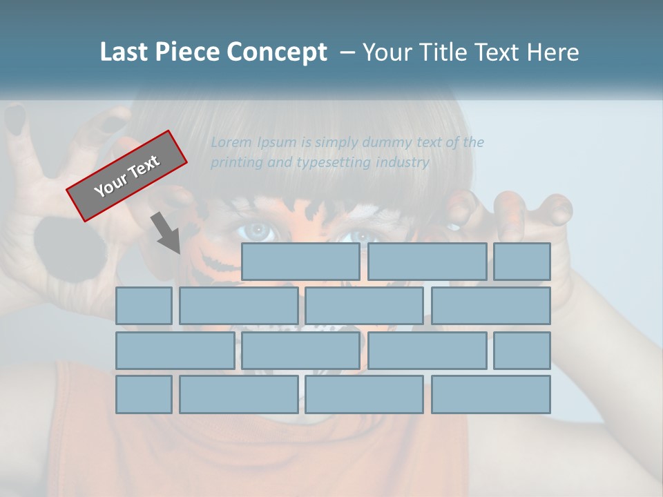 A Young Boy With A Tiger Face Painted On His Face PowerPoint Template