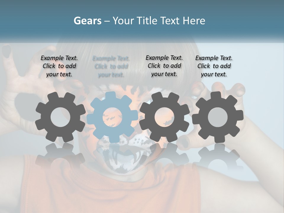A Young Boy With A Tiger Face Painted On His Face PowerPoint Template