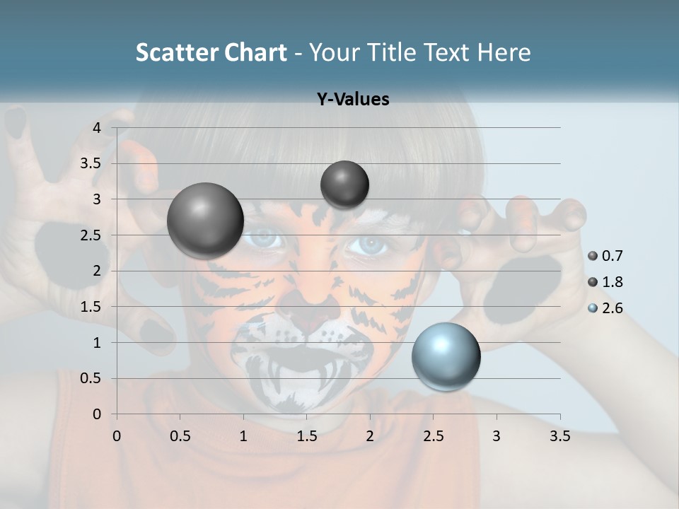 A Young Boy With A Tiger Face Painted On His Face PowerPoint Template