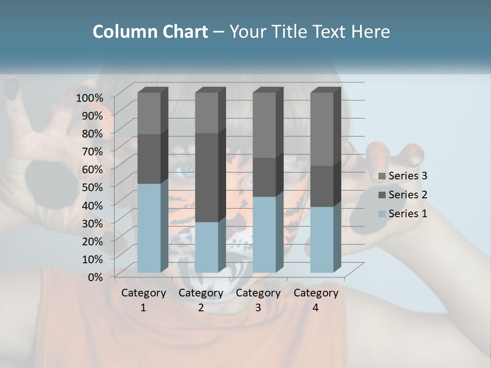 A Young Boy With A Tiger Face Painted On His Face PowerPoint Template