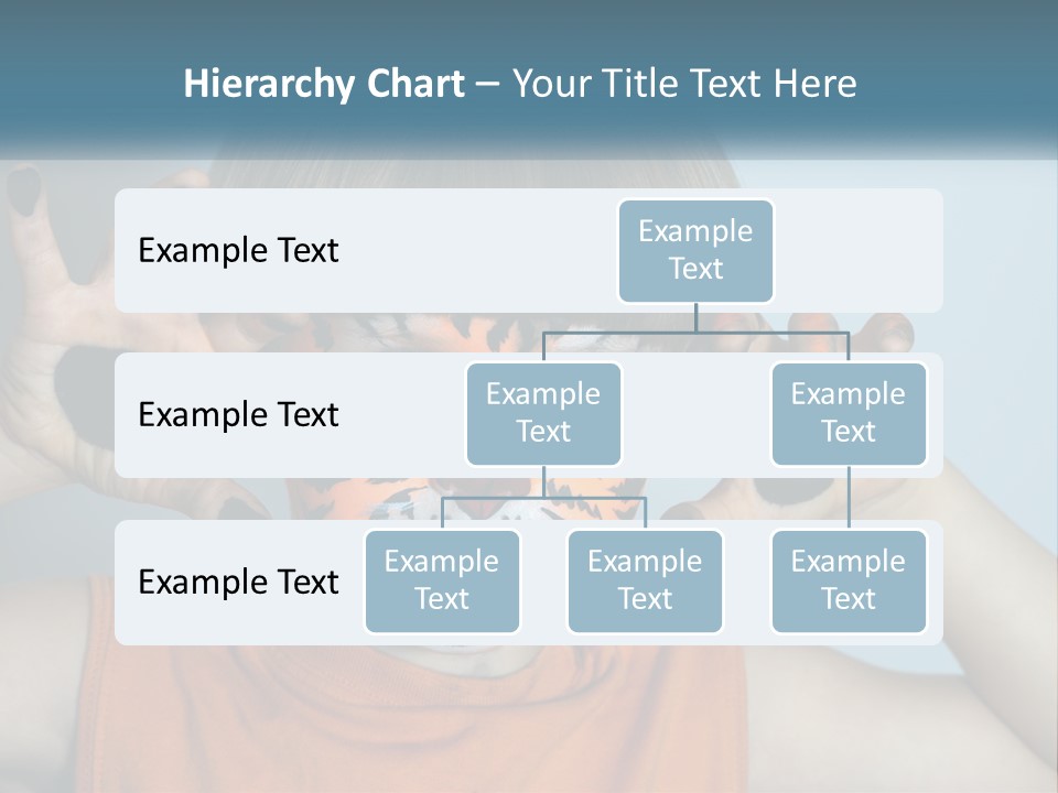 A Young Boy With A Tiger Face Painted On His Face PowerPoint Template