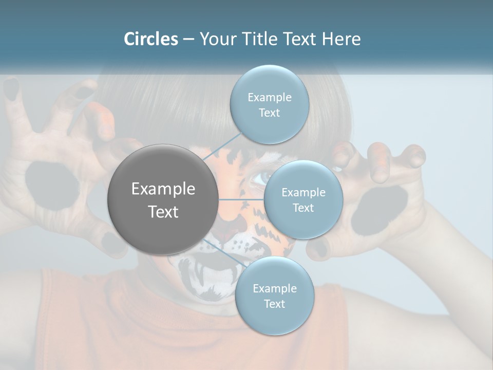 A Young Boy With A Tiger Face Painted On His Face PowerPoint Template