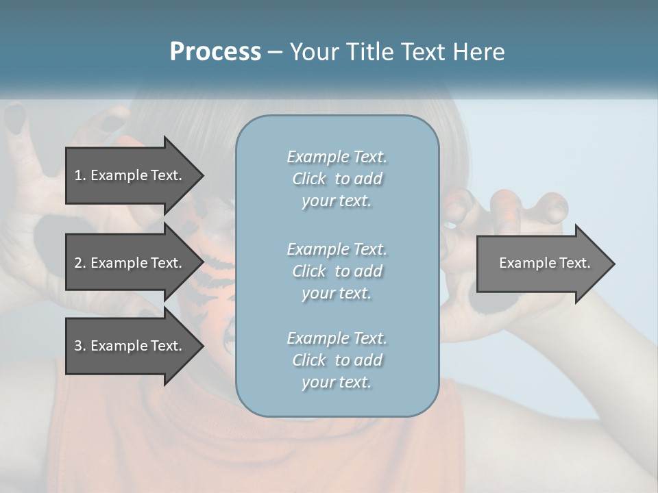 A Young Boy With A Tiger Face Painted On His Face PowerPoint Template