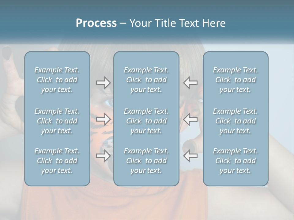 A Young Boy With A Tiger Face Painted On His Face PowerPoint Template