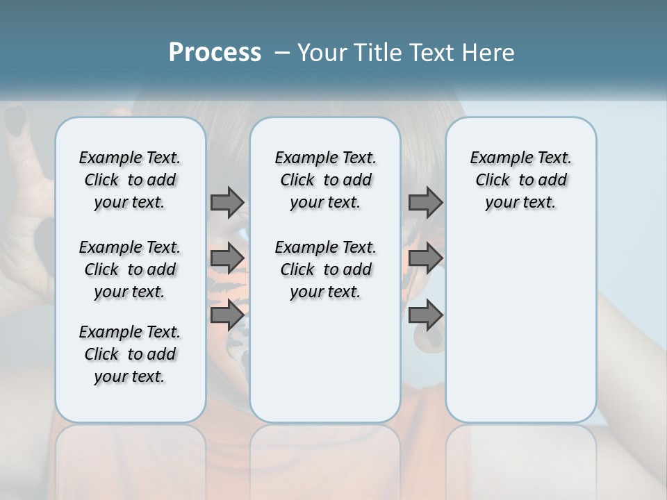 A Young Boy With A Tiger Face Painted On His Face PowerPoint Template