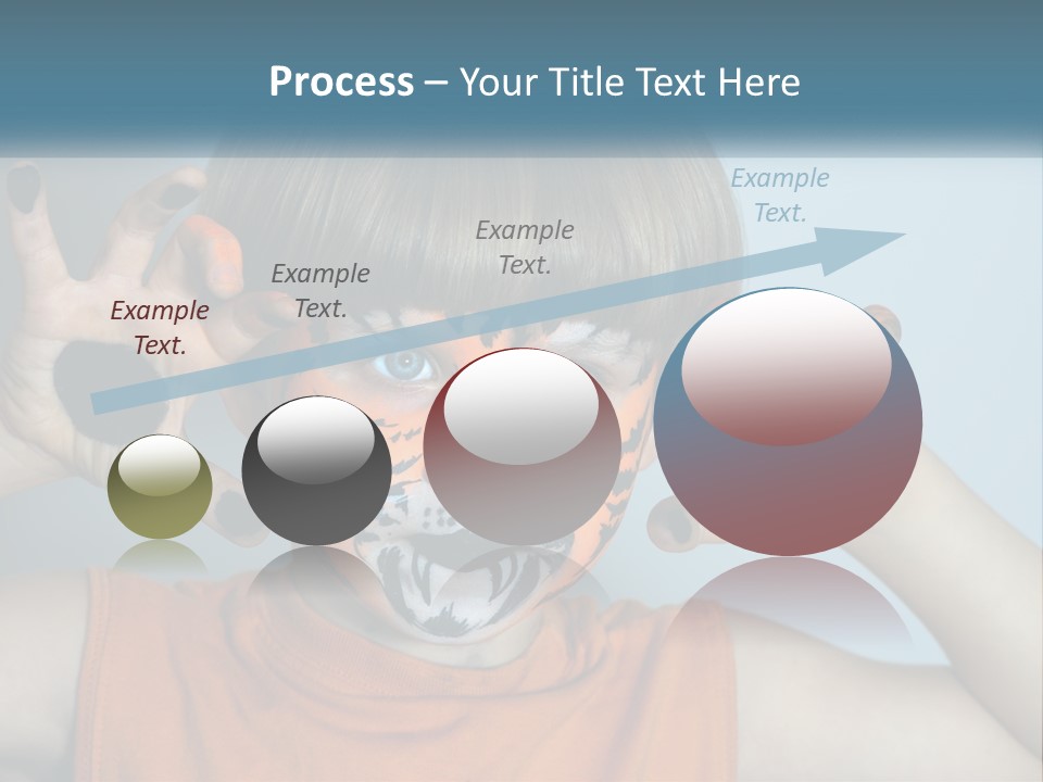 A Young Boy With A Tiger Face Painted On His Face PowerPoint Template