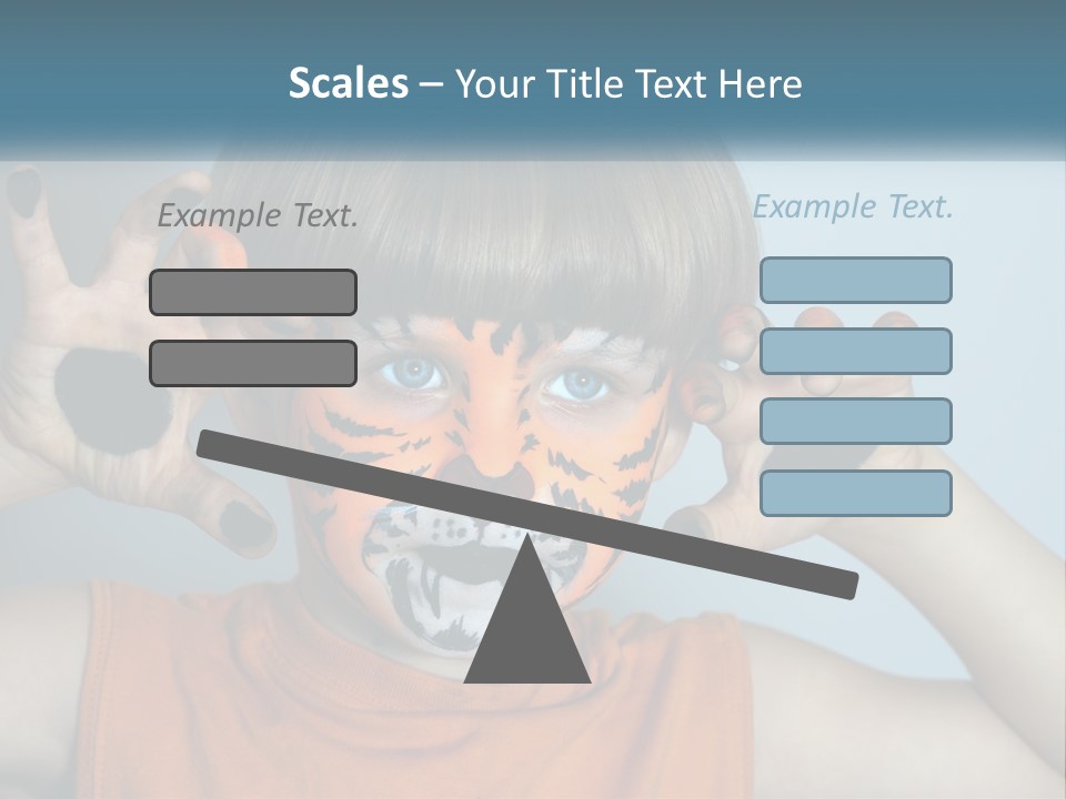 A Young Boy With A Tiger Face Painted On His Face PowerPoint Template