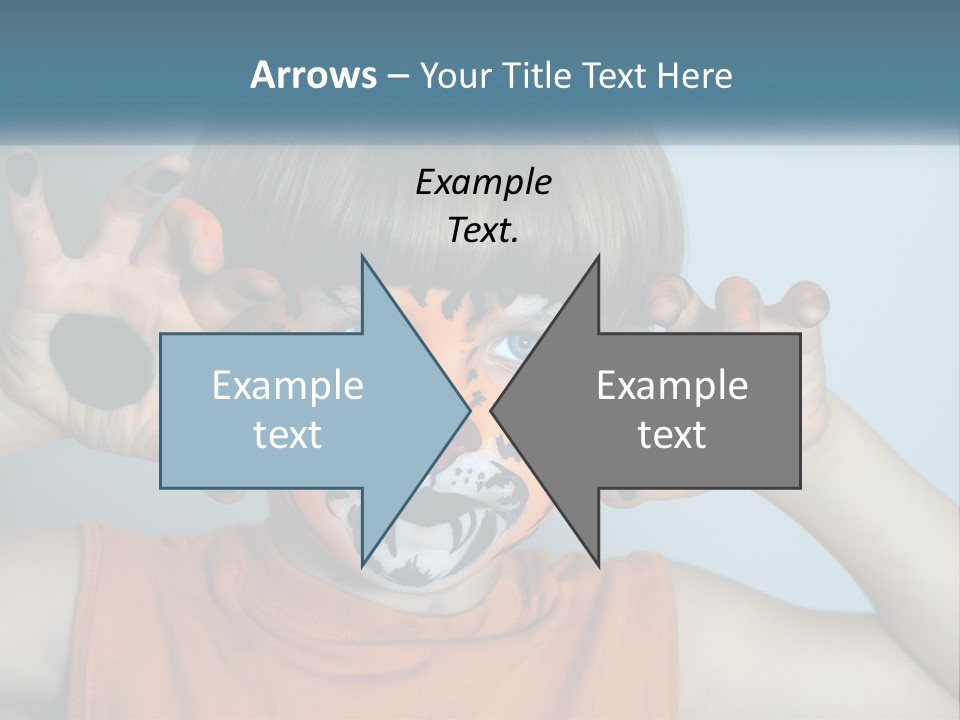 A Young Boy With A Tiger Face Painted On His Face PowerPoint Template