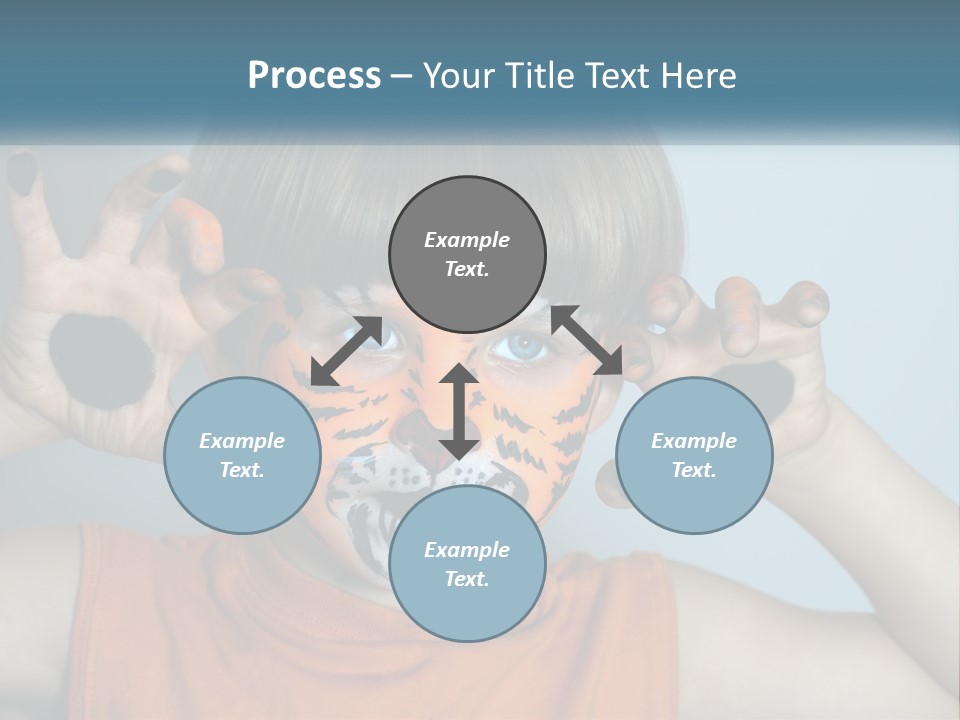A Young Boy With A Tiger Face Painted On His Face PowerPoint Template