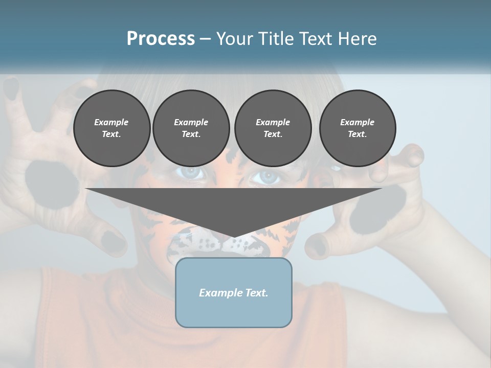 A Young Boy With A Tiger Face Painted On His Face PowerPoint Template