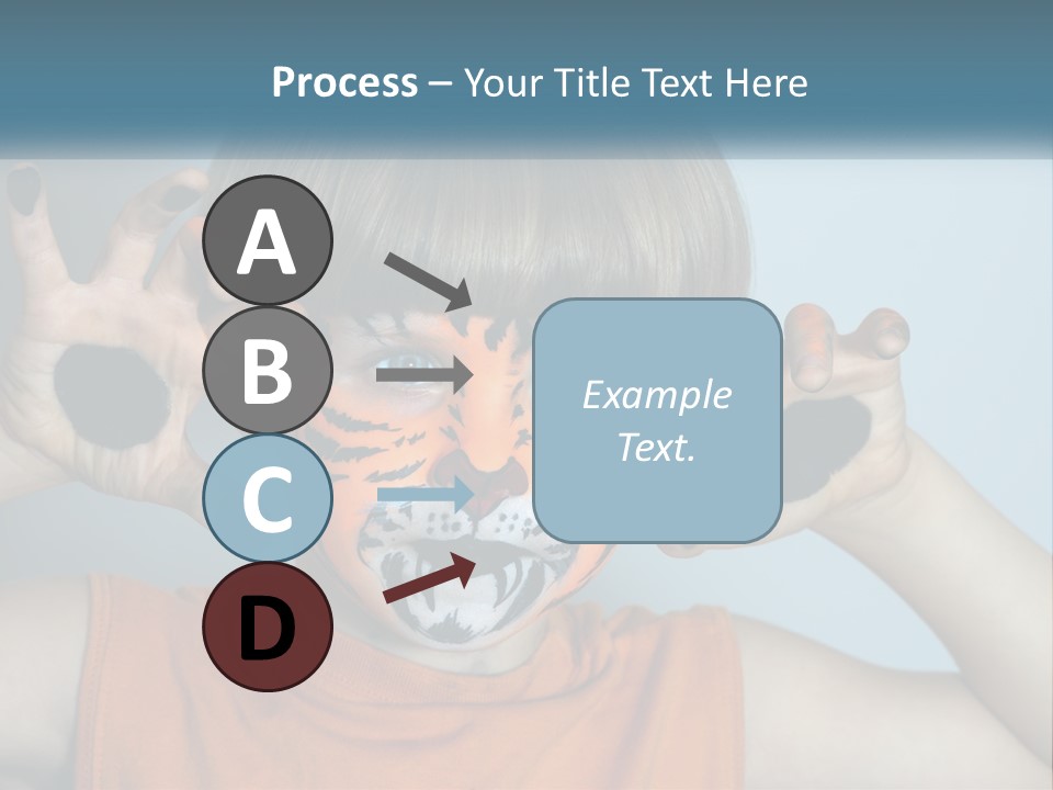 A Young Boy With A Tiger Face Painted On His Face PowerPoint Template