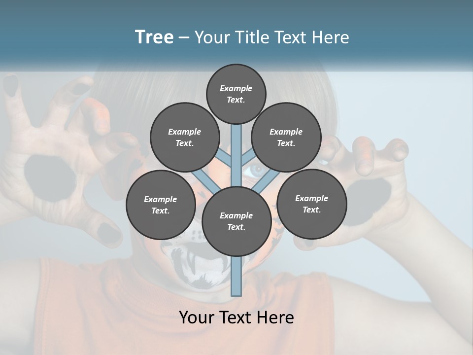 A Young Boy With A Tiger Face Painted On His Face PowerPoint Template