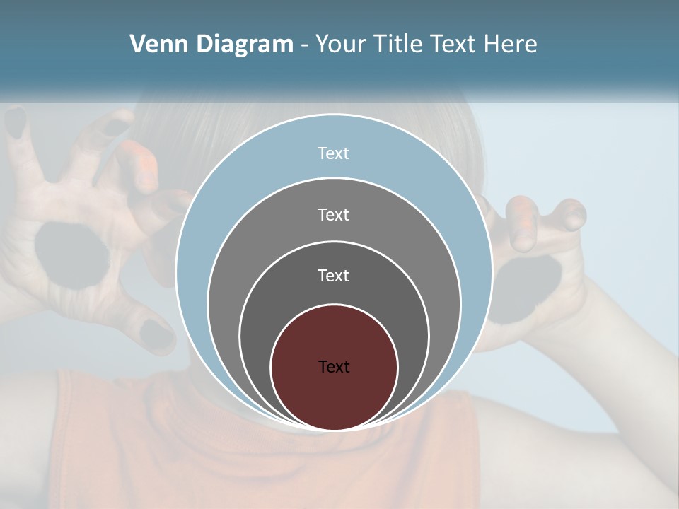 A Young Boy With A Tiger Face Painted On His Face PowerPoint Template