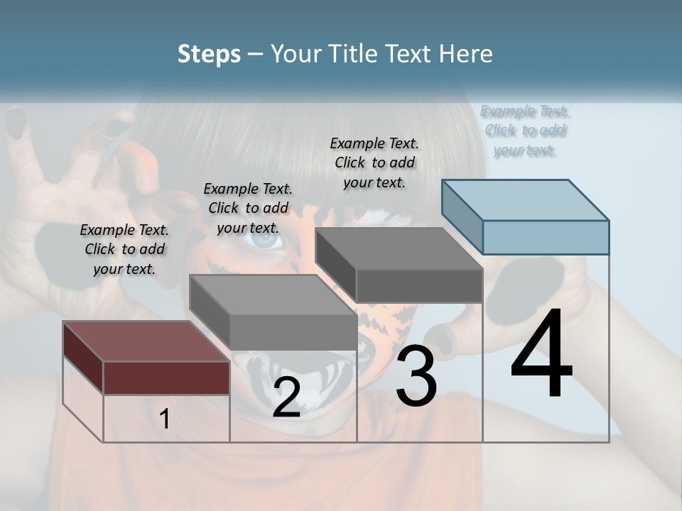 A Young Boy With A Tiger Face Painted On His Face PowerPoint Template