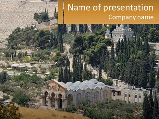 A Picture Of A Church In The Middle Of A Hill PowerPoint Template