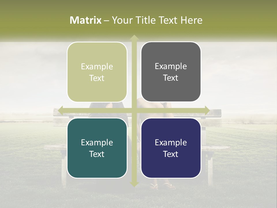 A Man And Woman Sitting On A Bench In A Field PowerPoint Template
