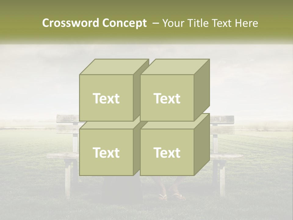 A Man And Woman Sitting On A Bench In A Field PowerPoint Template