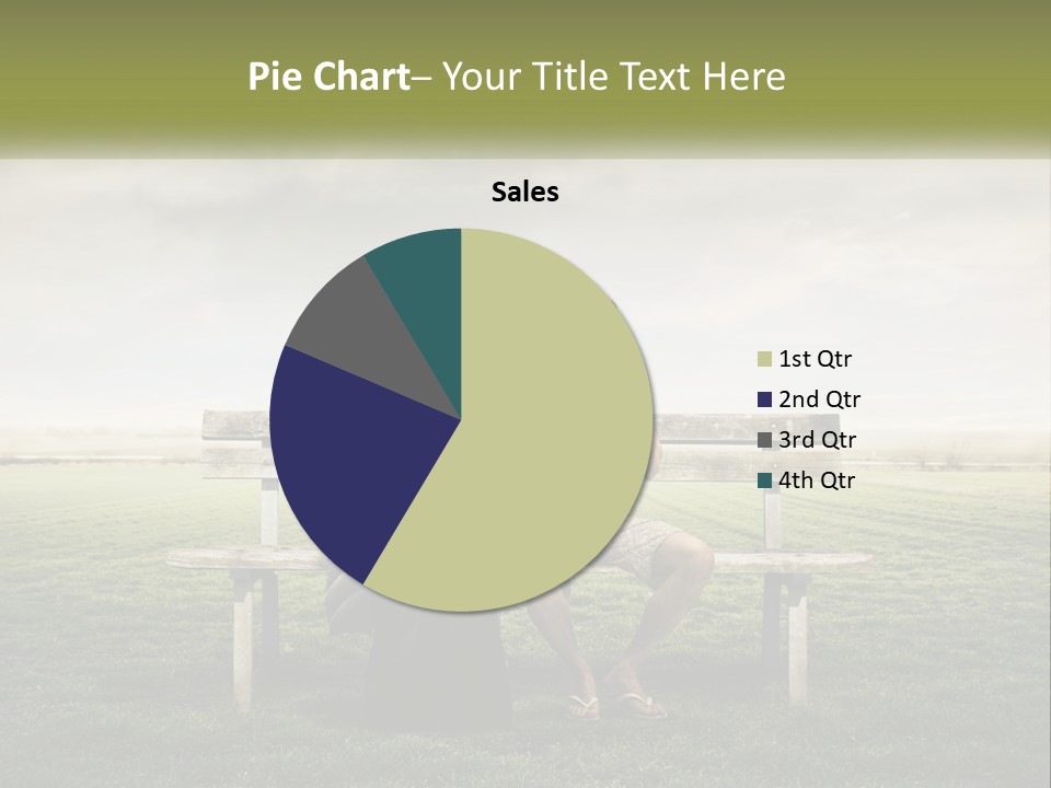 A Man And Woman Sitting On A Bench In A Field PowerPoint Template