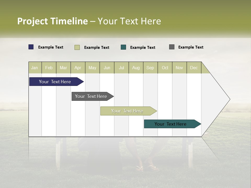 A Man And Woman Sitting On A Bench In A Field PowerPoint Template