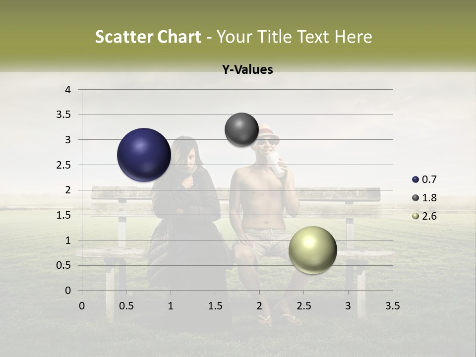 A Man And Woman Sitting On A Bench In A Field PowerPoint Template