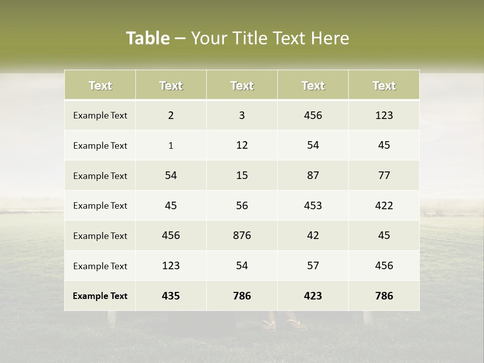 A Man And Woman Sitting On A Bench In A Field PowerPoint Template