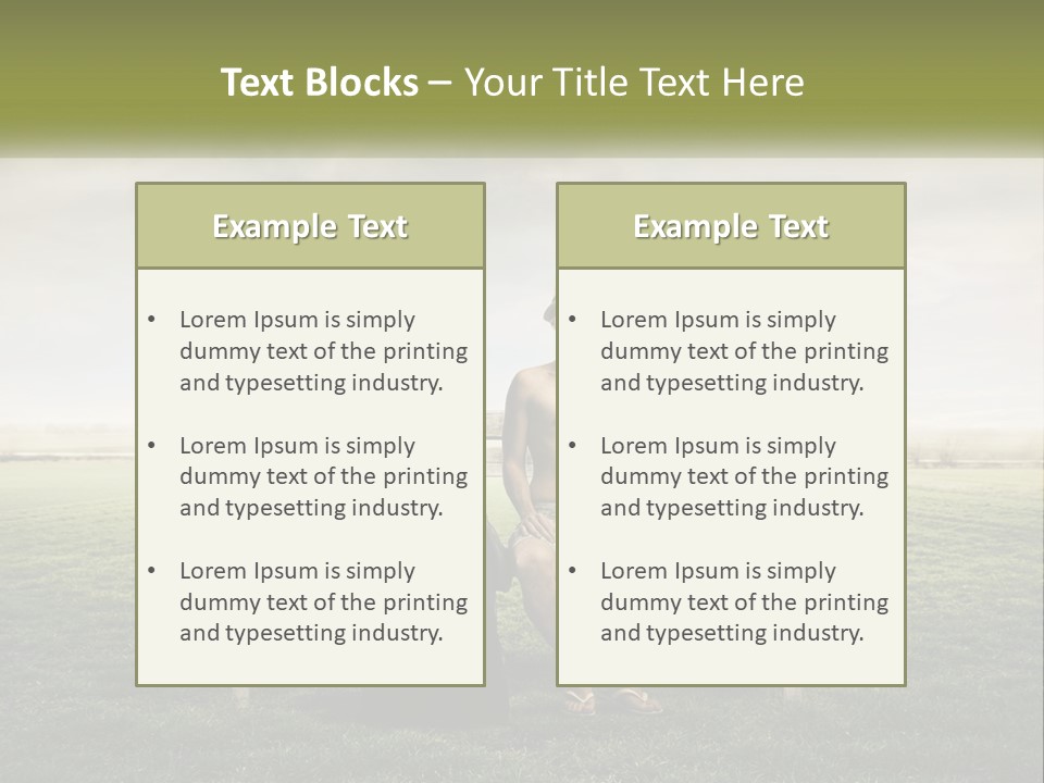 A Man And Woman Sitting On A Bench In A Field PowerPoint Template