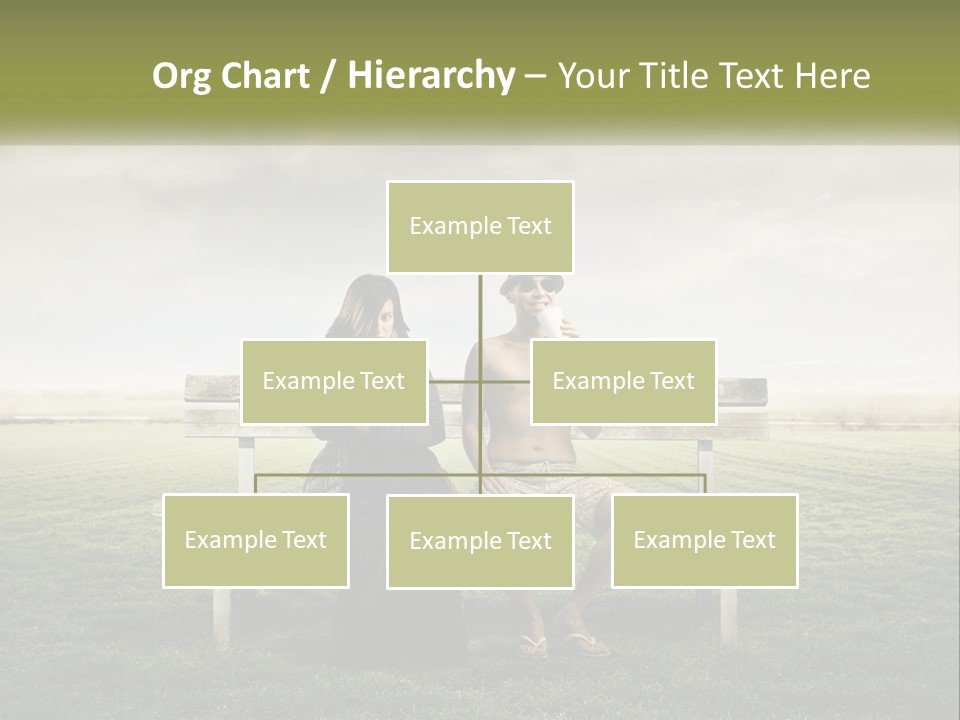 A Man And Woman Sitting On A Bench In A Field PowerPoint Template